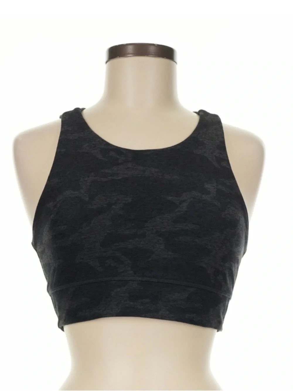 Vuori Black Camo High-Neck Crop Sports Bra